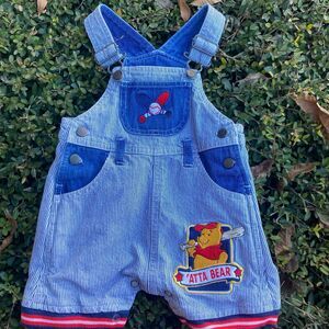 Vintage Winnie the Pooh Overalls ‘atta bear shortalls baby size 12 months  rare